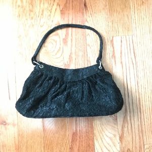 Lace print handbag